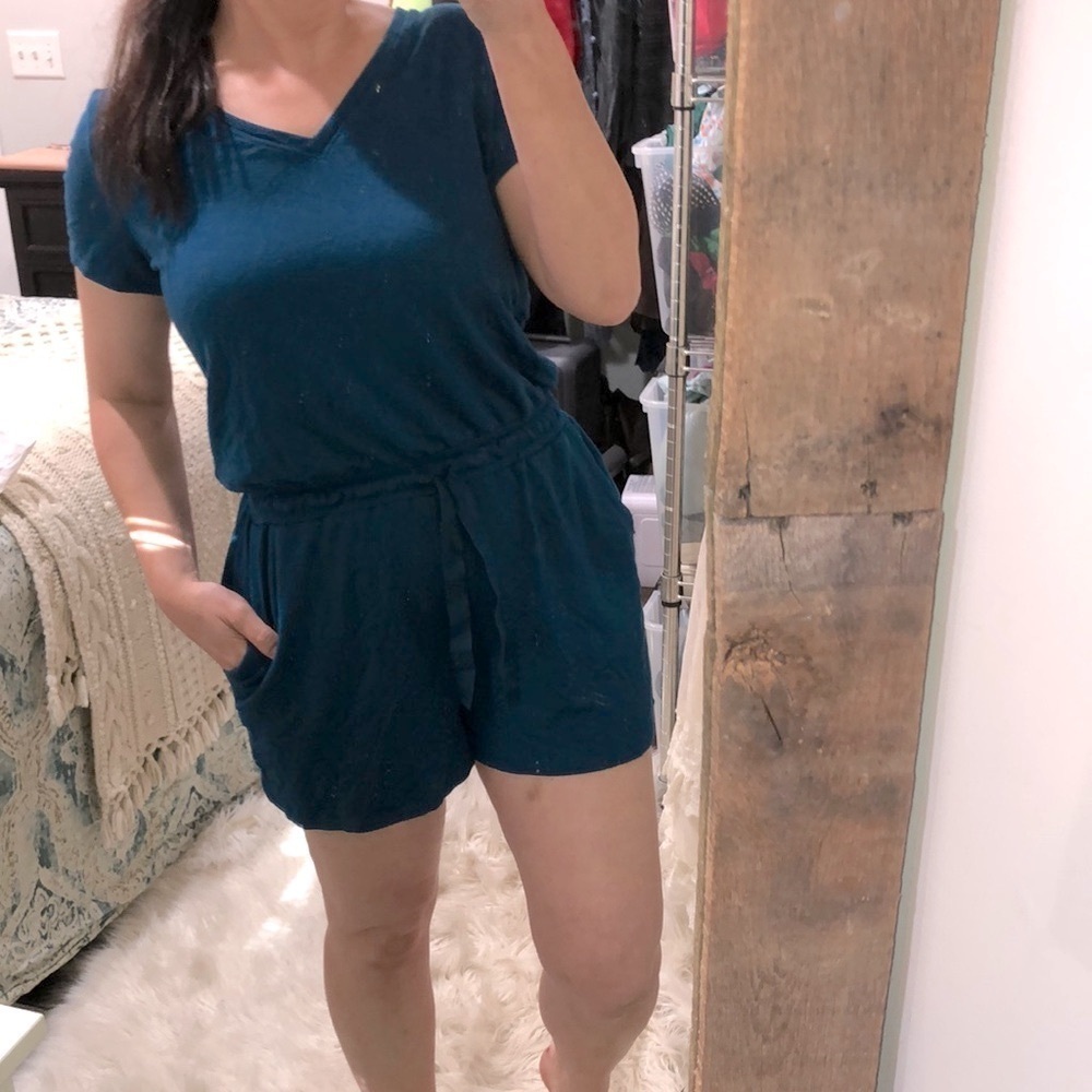 Daily Ritual dark turquoise romper size medium - Picture 2 of 11